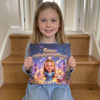 Your Child and the Kingdom of Dreams – A child smiling with their personalized book