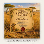Your Child Saves the Savanna – A personal certificate at the end of the book