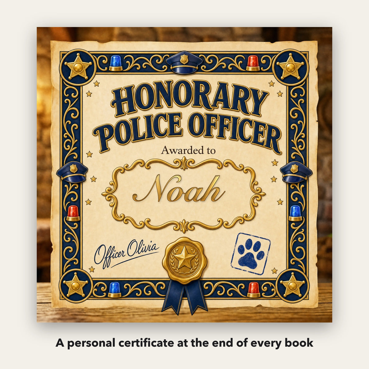 Your Child Joins the Police Academy – A personal certificate at the end of the book