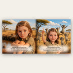 Your Child Saves the Savanna – Inside the book: your child's name and face in the story