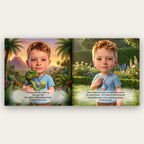 Your Child and the Dinosaur Egg – Inside the book: your child's name and face in the story